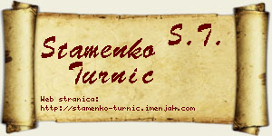 Stamenko Turnić vizit kartica